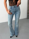 Kadın High Waist Rahat Kesim Dökümlü Wide Leg Jean Pantolon