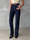 Kadın High Waist Relaxed Fit Düz Kesim Pamuklu Jean Pantolon