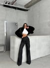 Kadın Işıltılı Wide Leg Pantolon - Yüksek Bel Simli Jean