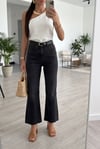 Kadın İspanyol Paça Jean Pantolon-Yüksek Bel Fit Flare Denim