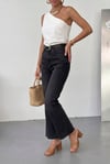 Kadın İspanyol Paça Jean Pantolon-Yüksek Bel Fit Flare Denim