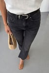 Kadın İspanyol Paça Jean Pantolon-Yüksek Bel Fit Flare Denim