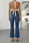 Kadın İspanyol Paça Jean Pantolon-Yüksek Bel Fit Flare Denim