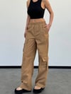 Kadın Kargo Cepli Lastik Bel Oversize Paraşüt Pantolon