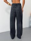 Kadın Katlama Bel Detaylı Baggy Wide Leg Bol Paça Jean Pantolon