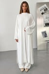 Kadın Kuşaklı Kimono Tunik Ve Geniş Paça Pantolon 3'lü Tesettür Takım