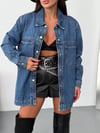 Kadın Oversize Jean Gömlek Ceket