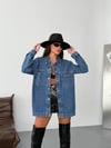 Kadın Oversize Jean Gömlek Ceket