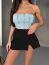 Kadın Straplez Denim Büstiyer %100 Pamuk