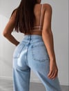 Kadın Wide Leg Jean - %100 Pamuk Bohem Tarz Bol Paça Pantolon