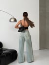 Kadın Yıkamalı Wide Leg Jean Pantolon – Bol Paça Denim