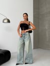 Kadın Yıkamalı Wide Leg Jean Pantolon – Bol Paça Denim