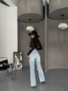 Kadın Yırtık Detaylı Yüksek Bel Denim Jean Pantolon