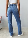 Kadın Yüksek Bel %100 Pamuk Jean Pantolon - Düz Kesim Straight Denim