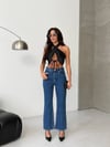 Kadın Yüksek Bel Bol Paça Jean Pantolon | %99 Pamuk %1 Elastan Rahat Kalıp Denim