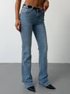 Kadın Yüksek Bel Bootcut İspanyol Paça Jean Düz Kesim Kot Pantolon