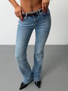 Kadın Yüksek Bel Bootcut İspanyol Paça Jean Düz Kesim Kot Pantolon