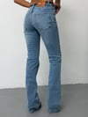 Kadın Yüksek Bel Bootcut İspanyol Paça Jean Düz Kesim Kot Pantolon
