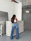 Kadın Yüksek Bel Boru Paça Salaş Jean Pantolon - Baggy Fit