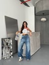 Kadın Yüksek Bel Boru Paça Salaş Jean Pantolon - Baggy Fit