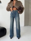 Kadın Yüksek Bel Geniş Paça %100 Pamuk Kot Pantolon – Rahat Kalıp, Zamansız Denim