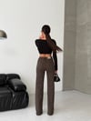 Kadın Yüksek Bel Geniş Paça Wide-Leg Jean Pantolon