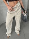 Kadın Yüksek Bel Geniş Paça Wide Leg Jean  Pantolon