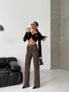 Kadın Yüksek Bel Geniş Paça Wide-Leg Jean Pantolon