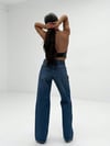 Kadın Yüksek Bel Geniş PaçaDüz Kesim Wide Leg Denim Pantalon