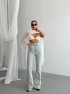 Kadın Yüksek Bel Ispanyol Paça Bootcut Flare Jean Pantolon