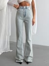 Kadın Yüksek Bel Ispanyol Paça Bootcut Flare Jean Pantolon