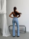 Kadın Yüksek Bel İspanyol Paça Jean Pantolon