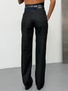 Kadın Yüksek Bel Katmanlı Bel Detaylı Wide Leg Kot Pantolon