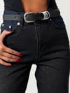 Kadın Yüksek Bel Katmanlı Bel Detaylı Wide Leg Kot Pantolon