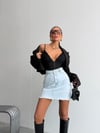Kadın Yüksek Bel Mini Denim Etek
