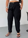 Kadın Yüksek Bel Mom Slouchy Rahat Kesim Jean Pantolon