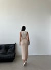 Kadın Yüksek Bel Önü Yırtmaçlı Midi Boy Örme Etek