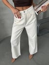 Kadın Yüksek Bel Paça Wide Leg Jean Pantolon