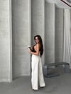 Kadın Yüksek Bel Paça Wide Leg Jean Pantolon