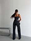 Kadın Yüksek Bel Paçası Püsküllü Geniş Paça Jean Pantolon