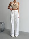Kadın Yüksek Bel Pencereli Kesik Detaylı Wide Leg Denim Pantolon