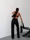 Kadın Yüksek Bel Straight Fit Düz Kesim Denim Pantolon
