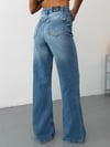 Kadın Yüksek Bel Wide Leg Bol Paça Dökümlü Jean Pantolon