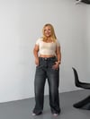 Kadın Yüksek Bel Wide Leg Bol Paça Jean Pantolon