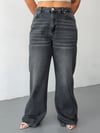 Kadın Yüksek Bel Wide Leg Bol Paça Jean Pantolon