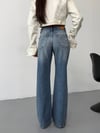 Kadın Yüksek Bel Wide Leg Bol Paça Jean Pantolon