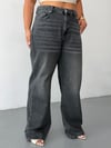 Kadın Yüksek Bel Wide Leg Bol Paça Jean Pantolon