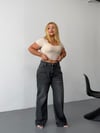 Kadın Yüksek Bel Wide Leg Bol Paça Jean Pantolon