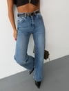 Kadın Yüksek Bel Wide Leg Bol Paça Kot Pantolon