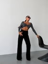 Kadın Yüksek Bel Wide Leg Jean Pantolon Düz Kesim Bol Paça Denim